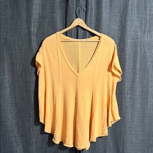 We the free orange creamsicle vneck loose fit tshirt flowy and free size large